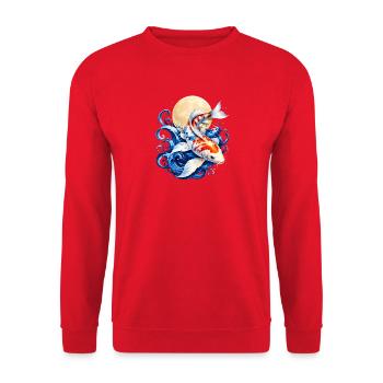 Koi-fische Japanische Koi-fische Koi-karpfen - Unisex Pullover - Rot - Vorne - Alina (178cm) & Michal (187cm)