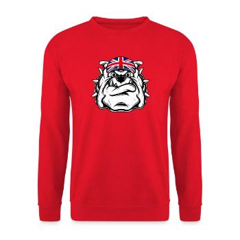 Britische Bulldogge - Unisex Pullover - Rot - Vorne - Alina (178cm) & Michal (187cm)