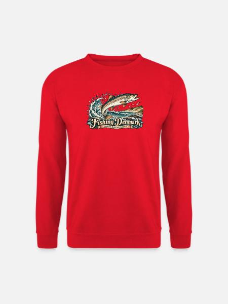 Angeln in Denmark Retro - Unisex Pullover - Rot