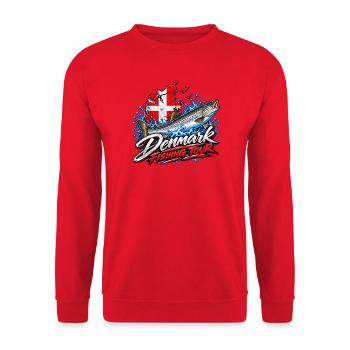 Fishing Tour Denmark - Unisex Pullover - Rot - Vorne - Alina (178cm) & Michal (187cm)