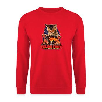 Feline Fury - Unisex Pullover - Rot - Vorne - Alina (178cm) & Michal (187cm)