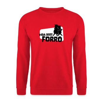 Vida Doce Forro – Tanzende Capybaras - Unisex Pullover - Rot - Vorne - Alina (178cm) & Michal (187cm)