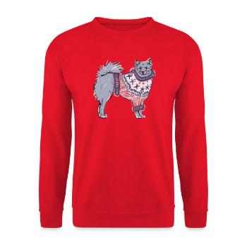 FINNISCHER SPITZ IM JUMPER - Unisex Pullover - Rot - Vorne - Alina (178cm) & Michal (187cm)