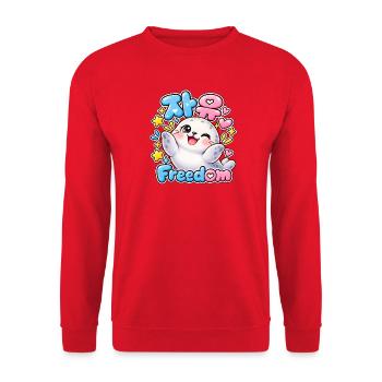 Kawaii RobbeFreiheit - Unisex Pullover - Rot - Vorne - Alina (178cm) & Michal (187cm)