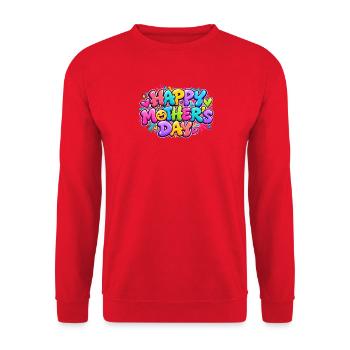 Frohe Muttertags-Graffiti: Mama wird schmelzen! - Unisex Pullover - Rot - Vorne - Alina (178cm) & Michal (187cm)