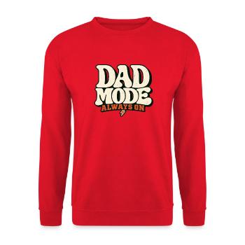 Dad Mode Always On – Retro Papa Design für Väter - Unisex Pullover - Rot - Vorne - Alina (178cm) & Michal (187cm)