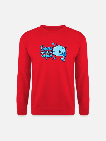 Wortspiel-Wal - Unisex Pullover - Rot