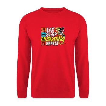 Inline Skating – Eat Sleep Skating Repeat - Unisex Pullover - Rot - Vorne - Alina (178cm) & Michal (187cm)
