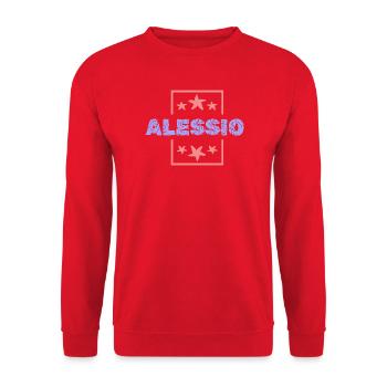 Geburtstag Alessio - Unisex Pullover - Rot - Vorne - Alina (178cm) & Michal (187cm)