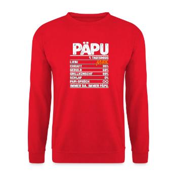Päpu Dosis: Päpu Liebe XXL - Unisex Pullover - Rot - Vorne - Alina (178cm) & Michal (187cm)