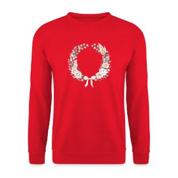 Pastellblumenkranz mit Band - Unisex Pullover - Rot - Vorne - Alina (178cm) & Michal (187cm)
