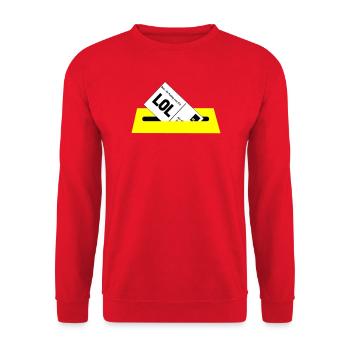 Postkarte - Unisex Pullover - Rot - Vorne - Alina (178cm) & Michal (187cm)