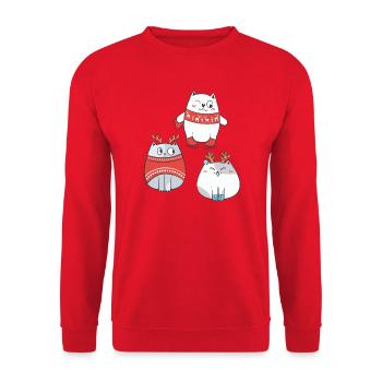Christmas Time - Unisex Pullover - Rot - Vorne - Alina (178cm) & Michal (187cm)