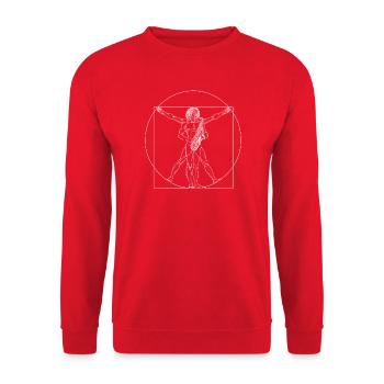Saxophonist Jazz Blues Swing Saxophon  - Unisex Pullover - Rot - Vorne - Alina (178cm) & Michal (187cm)