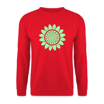 Mint Sonnenblume Stil Muster - Unisex Pullover - Rot - Vorne - Alina (178cm) & Michal (187cm)
