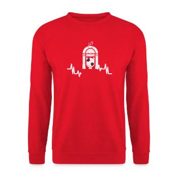Sock Hop - Ponytails Pomade And A Jukebox - Fuenfz - Unisex Pullover - Rot - Vorne - Alina (178cm) & Michal (187cm)