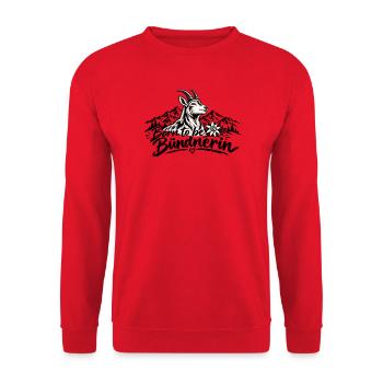 Born to Be Bündnerin mit Blume - Unisex Pullover - Rot - Vorne - Alina (178cm) & Michal (187cm)