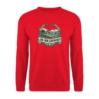 Land Liebe Leidenschaft Landschaft - Unisex Pullover - Rot - Vorne - Alina (178cm) & Michal (187cm)