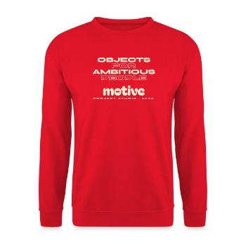 Objekte für ehrgeizige Menschen - Unisex Pullover - Rot - Vorne - Alina (178cm) & Michal (187cm)