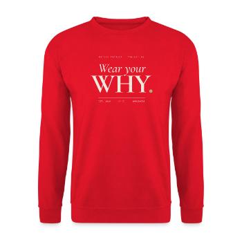 Trage deine WHY-Serife - Unisex Pullover - Rot - Vorne - Alina (178cm) & Michal (187cm)