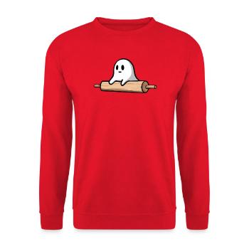 Sweet & Spooky Baking - Unisex Pullover - Rot - Vorne - Alina (178cm) & Michal (187cm)