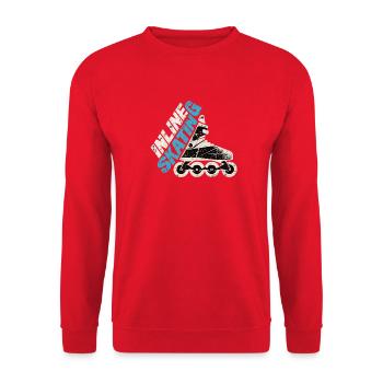 Inline Skating Retro Inliner Design - Unisex Pullover - Rot - Vorne - Alina (178cm) & Michal (187cm)