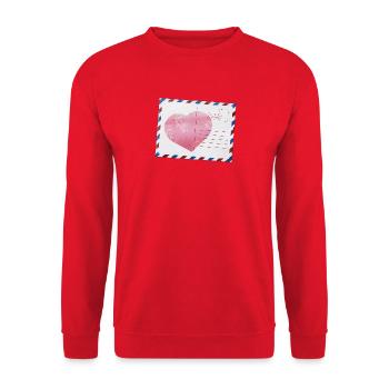 Postkarte - Unisex Pullover - Rot - Vorne - Alina (178cm) & Michal (187cm)
