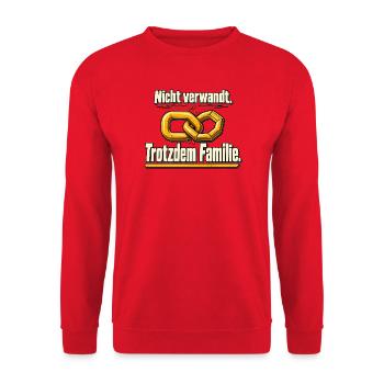 Freunde sind Familie – Beste Freunde - Unisex Pullover - Rot - Vorne - Alina (178cm) & Michal (187cm)