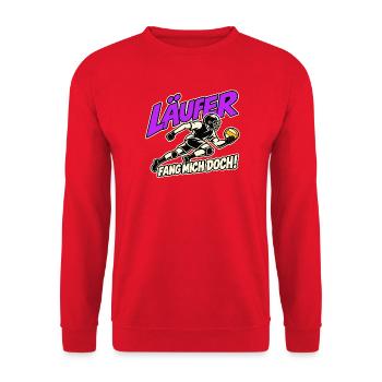 Läufer Fang Mich Doch, Jugger T-Shirt - Unisex Pullover - Rot - Vorne - Alina (178cm) & Michal (187cm)