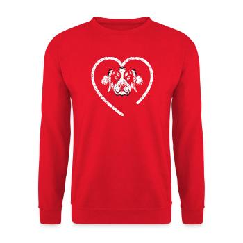 Berner Sennenhund - Leans On You With All Ninety P - Unisex Pullover - Rot - Vorne - Alina (178cm) & Michal (187cm)