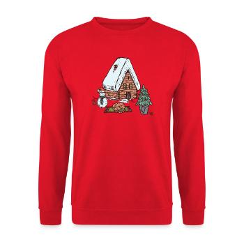  Cozy Time - Unisex Pullover - Rot - Vorne - Alina (178cm) & Michal (187cm)