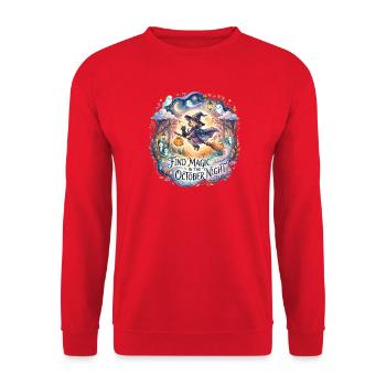 Magische Nacht Oktober Hexe und Geister - Unisex Pullover - Rot - Vorne - Alina (178cm) & Michal (187cm)