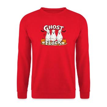 Lustige Geister Seidenhühner – Ghost Flock Hallowe - Unisex Pullover - Rot - Vorne - Alina (178cm) & Michal (187cm)