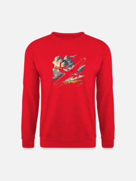 Propeller Flugzeug Grafik - Unisex Pullover - Rot