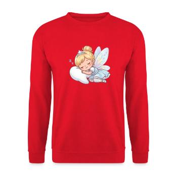 Schlafende Zahnfee Pastell - Unisex Pullover - Rot - Vorne - Alina (178cm) & Michal (187cm)