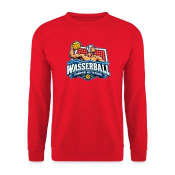Wasserball Teamlogo Tiefgang - Unisex Pullover - Rot - Vorne - Alina (178cm) & Michal (187cm)