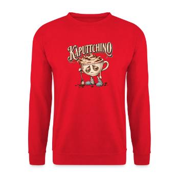 Kaputtchino - Unisex Pullover - Rot - Vorne - Alina (178cm) & Michal (187cm)