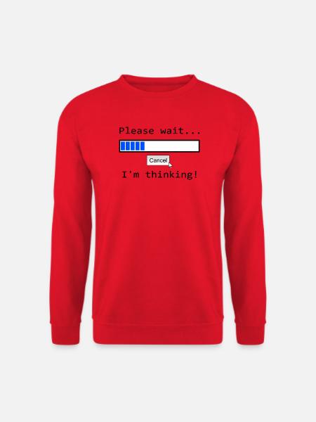 Blauer Fortschrittsbalken mit Abbrechen-Option - Unisex Pullover - Rot