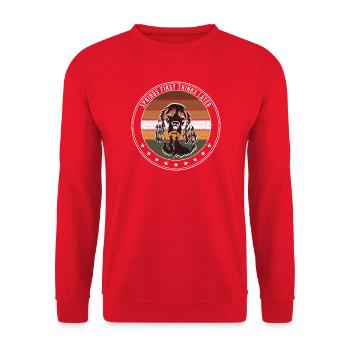 English Springer Spaniel - Springs First Thinks La - Unisex Pullover - Rot - Vorne - Alina (178cm) & Michal (187cm)