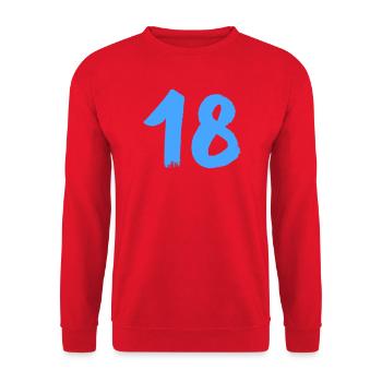 18- - Unisex Pullover - Rot - Vorne - Alina (178cm) & Michal (187cm)