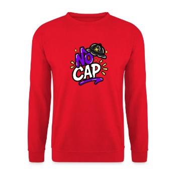 GEN Z ZITATE TYPOGRAFIE-DESIGN – OHNE KAPPE - Unisex Pullover - Rot - Vorne - Alina (178cm) & Michal (187cm)