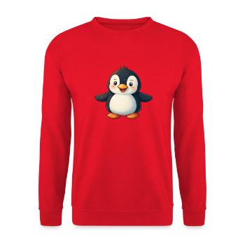 Pinguin - Unisex Pullover - Rot - Vorne - Alina (178cm) & Michal (187cm)