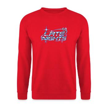 Late Nights Neon Chrome - Unisex Pullover - Rot - Vorne - Alina (178cm) & Michal (187cm)