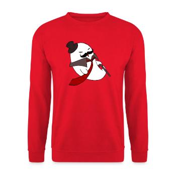 Gentleman Ghost Noir in roter Krawatte - Unisex Pullover - Rot - Vorne - Alina (178cm) & Michal (187cm)