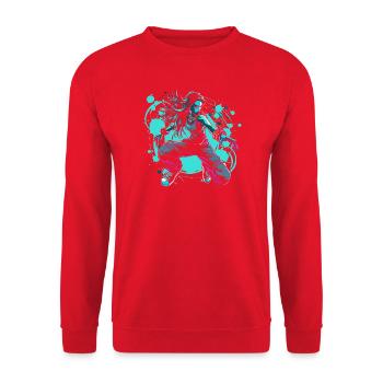 Cartoon B-Girl - Unisex Pullover - Rot - Vorne - Alina (178cm) & Michal (187cm)