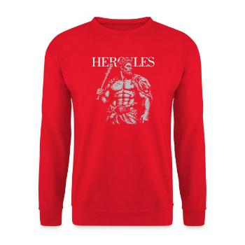 Herkules' mythische Stärke-Silhouette - Unisex Pullover - Rot - Vorne - Alina (178cm) & Michal (187cm)