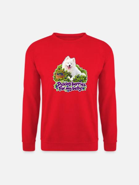 Samojedenhund mit Beeren - Unisex Pullover - Rot