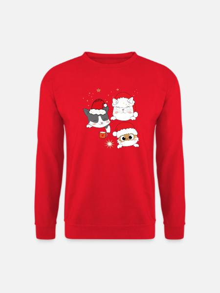Katzen im Weihnachtsglanz - Unisex Pullover - Rot