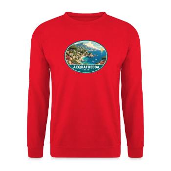 Erleben Sie Acquafredda in Italien Tyrrhenisches Meer Coa - Unisex Pullover - Rot - Vorne - Alina (178cm) & Michal (187cm)
