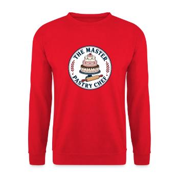 Konditor Konditorin - Unisex Pullover - Rot - Vorne - Alina (178cm) & Michal (187cm)